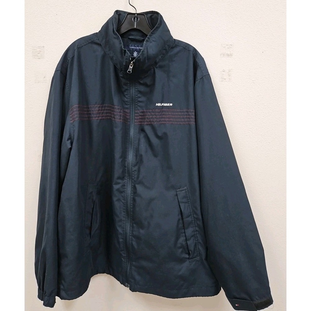 Tommy Hilfiger  Mens Jacket Windbreaker Xl  Full Zip Hidden Hood